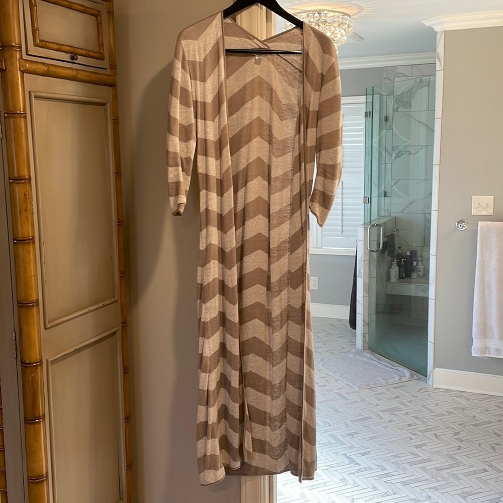 Garnet Hill Chevron Linen Duster XS